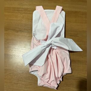 The Yellow Lamb Pink and White Baby Sunsuit